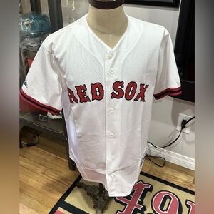 Vintage Boston Red Sox Nomar Garciaparra Majestic White Mesh Jersey Men’s L